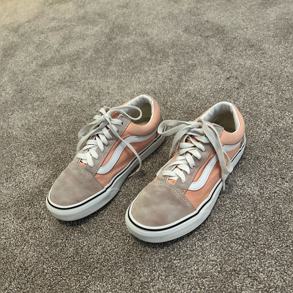 Vans Peach and Gray Sneakers For Women 7.5 or Men 6.0